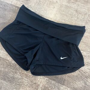 Black Nike Foldover Shorts